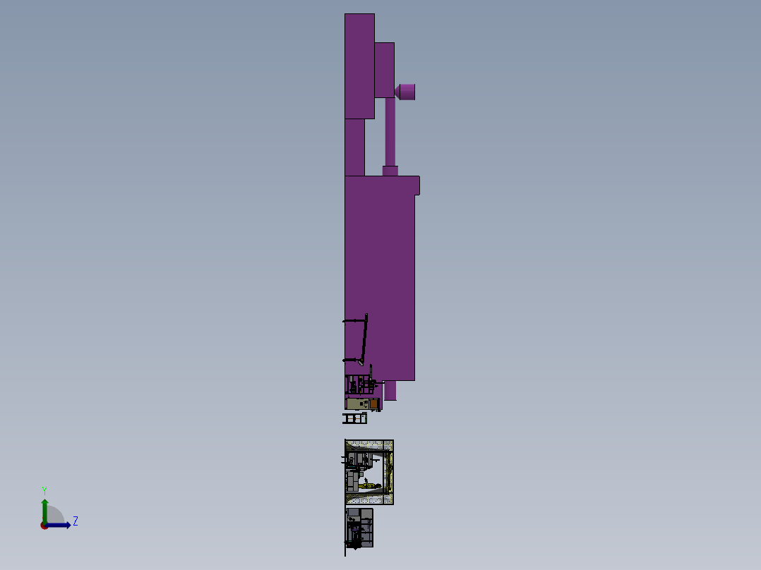注塑检测包装自动流水线总图左视图