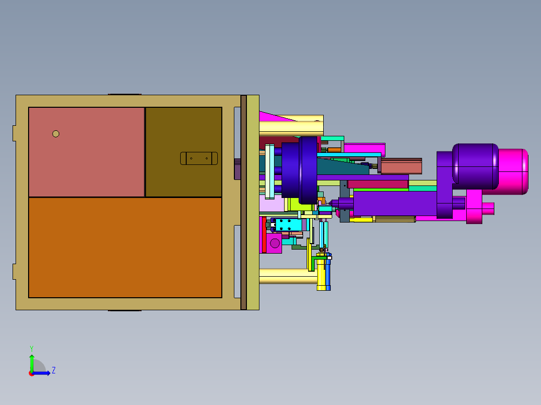 多轴自动钻孔攻丝机左视图