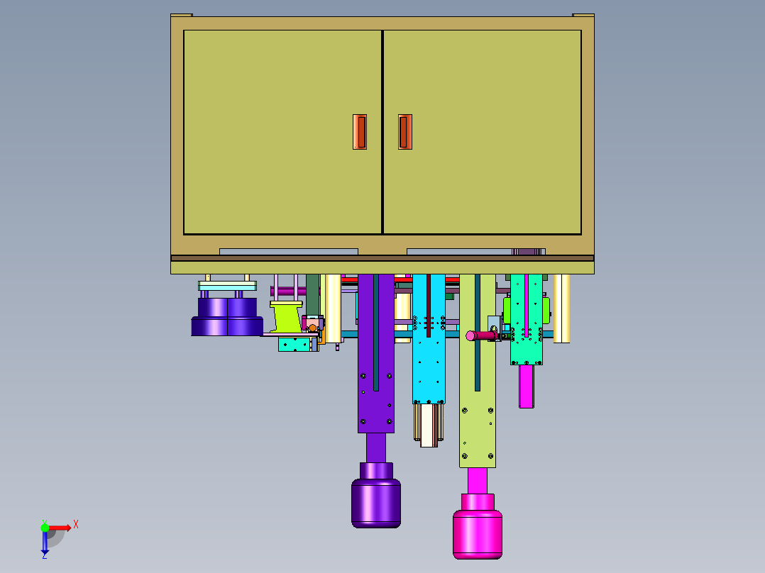 多轴自动钻孔攻丝机俯视图
