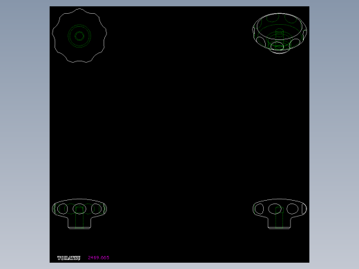 星型把手(不銹鋼)2469(B)-2D多系列多零件图纸模型