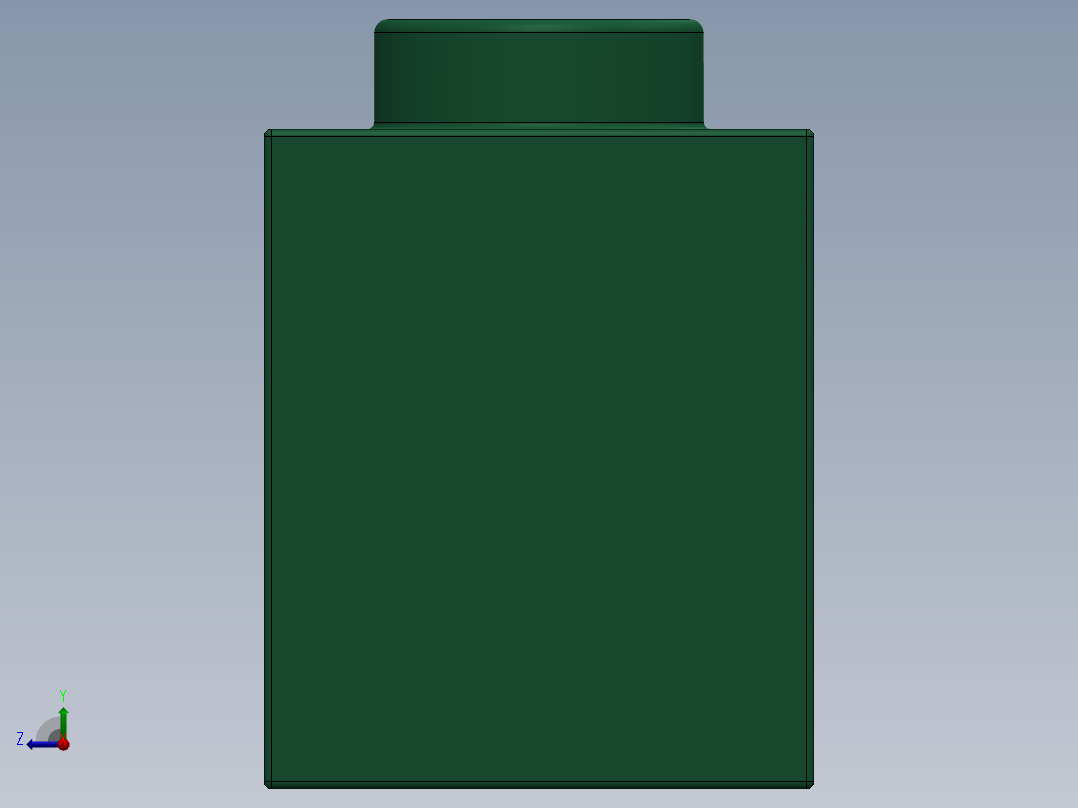 乐高机械组积木（横梁）-4522678 - 6541 Dark Green Technic Brick 1 x 1 with Hole右视图