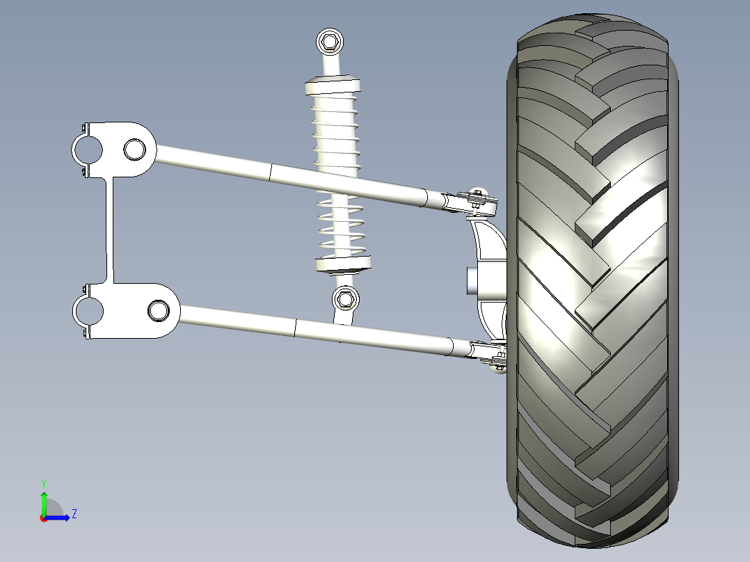 A独立悬挂三维模型设计左视图