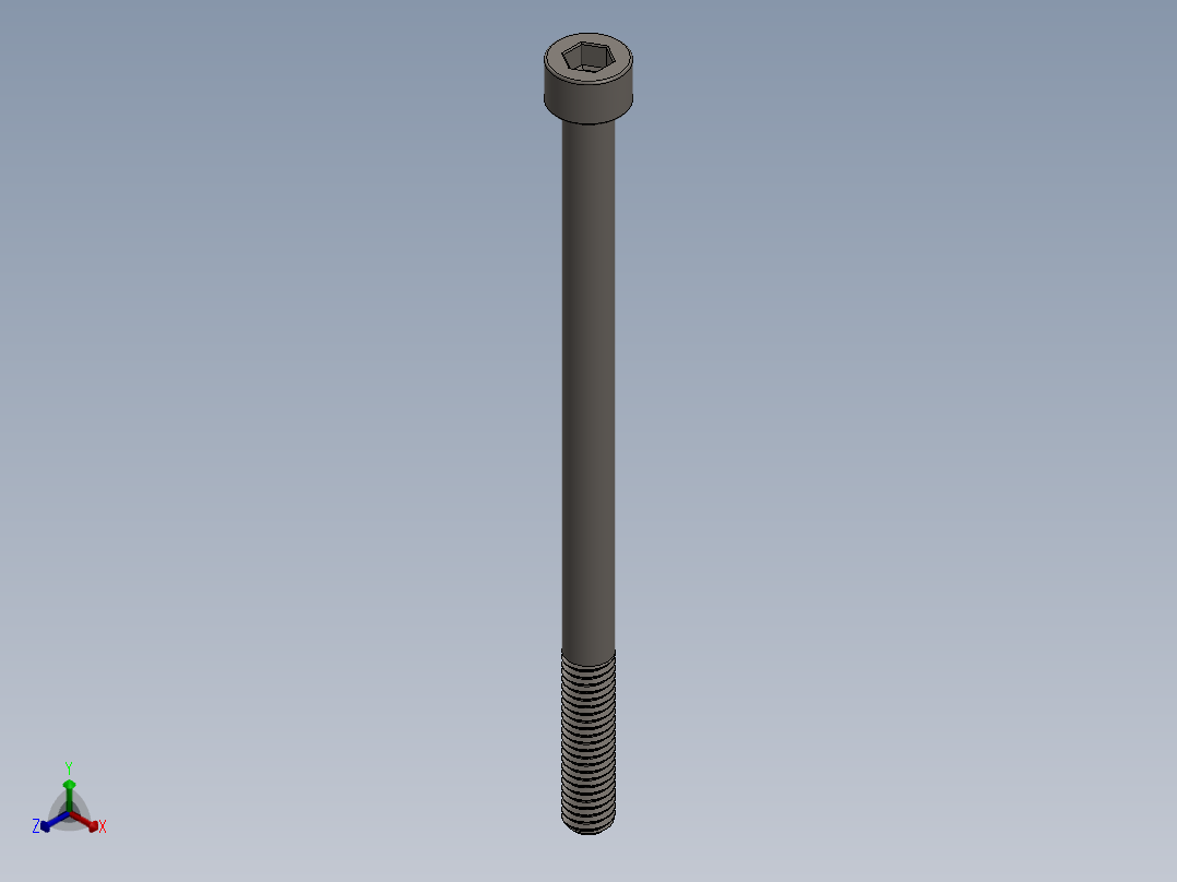 Screw_DIN_912_M6x100_A2.SLDPRT公制内六角螺钉正等轴测图