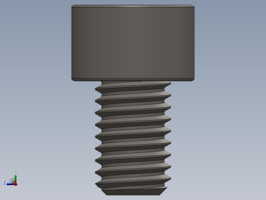 Screw_DIN_912_M8x12F_A2.SLDPRT公制内六角螺钉右视缩略图