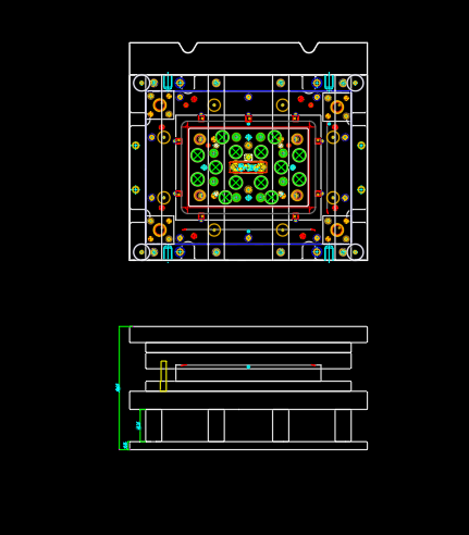 笔记本电脑A面外壳弧度预模具设计图
