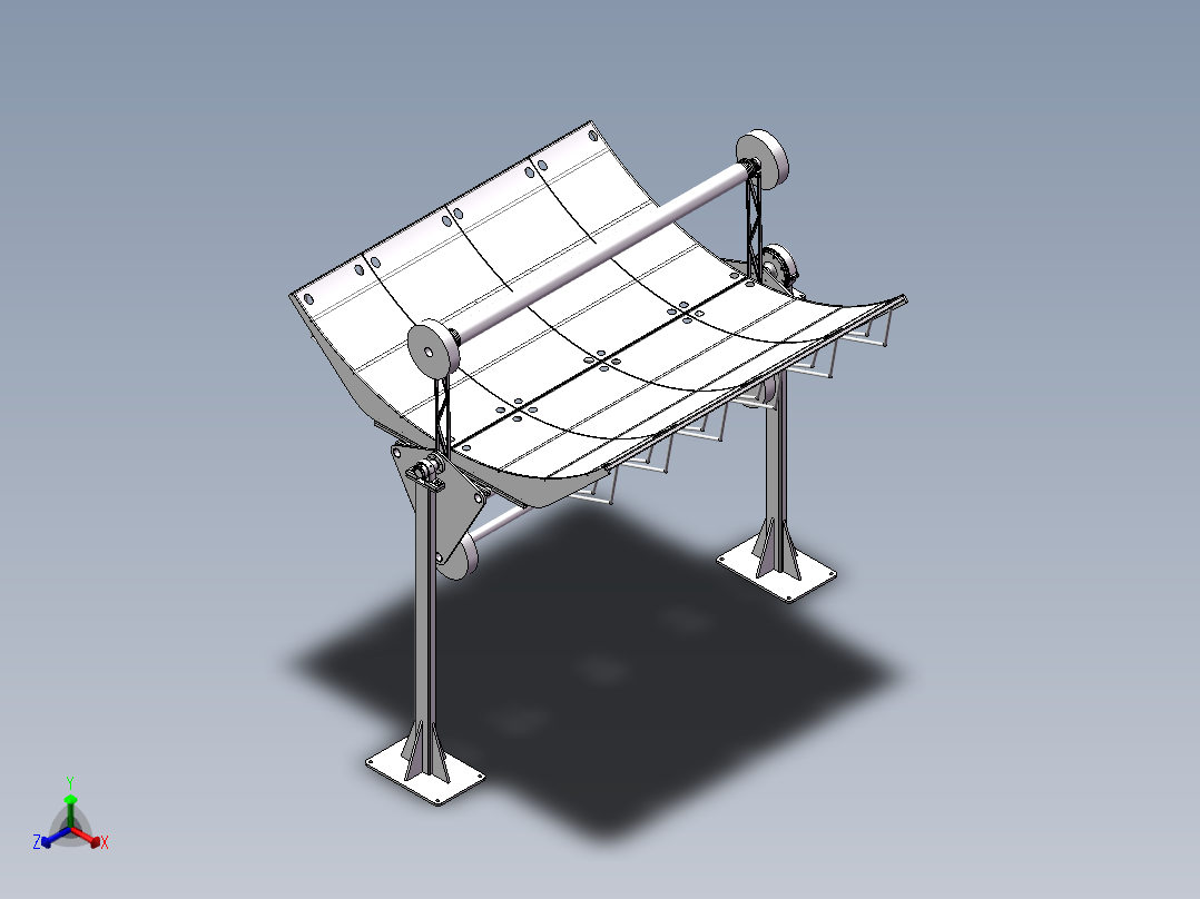 太阳能集热装置正等轴测图