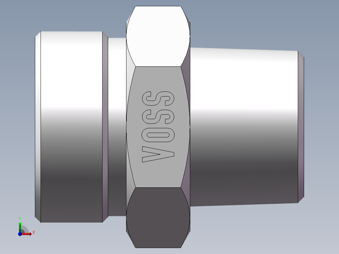 英制锥管螺纹直接头、1DT-42-16SP前视图