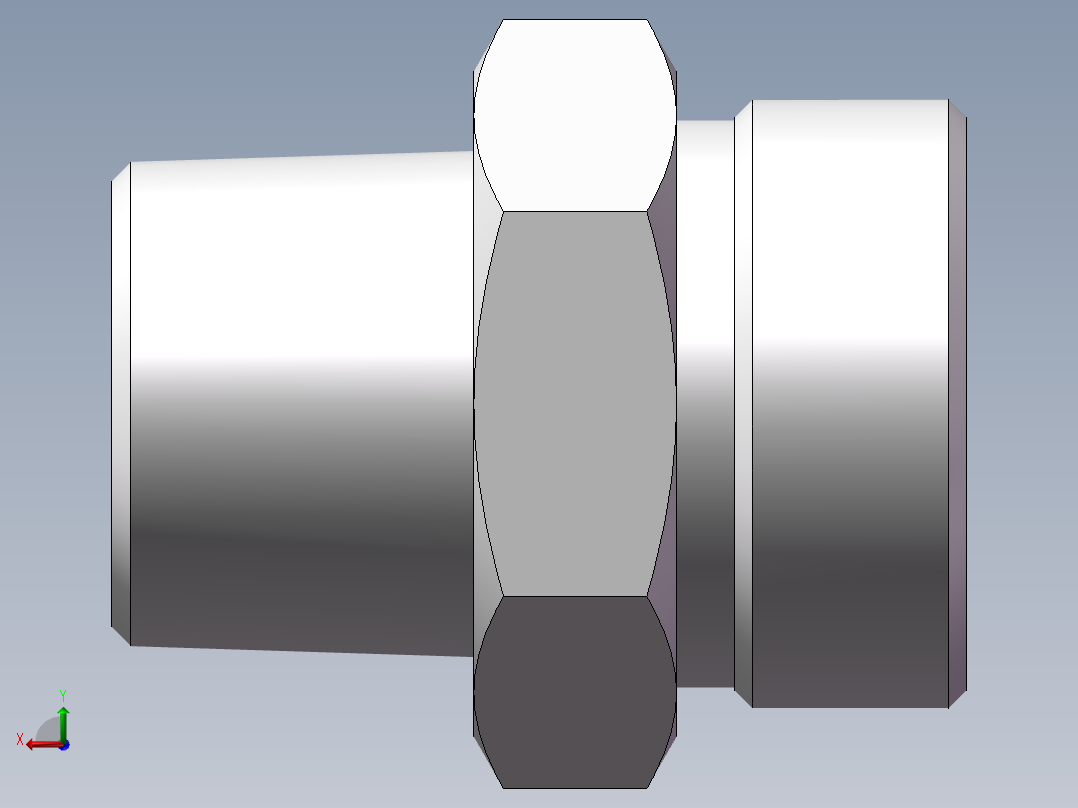 英制锥管螺纹直接头、1DT-42-16SP后视图