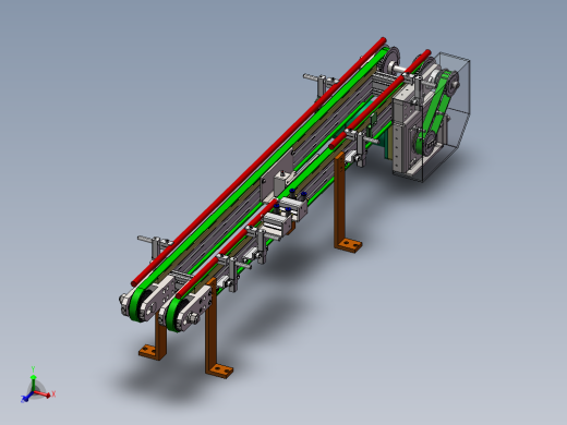 0.77米双皮带输送机构