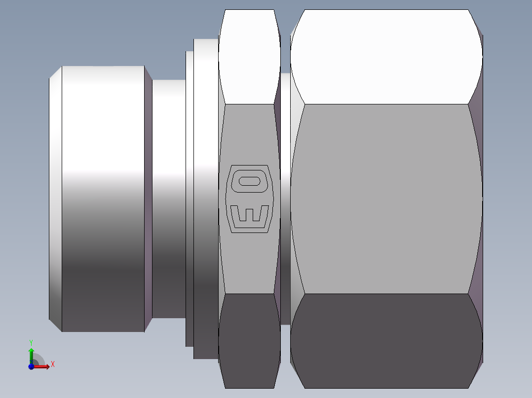 直通管螺纹组合接头、2BC-16-36WD前视图