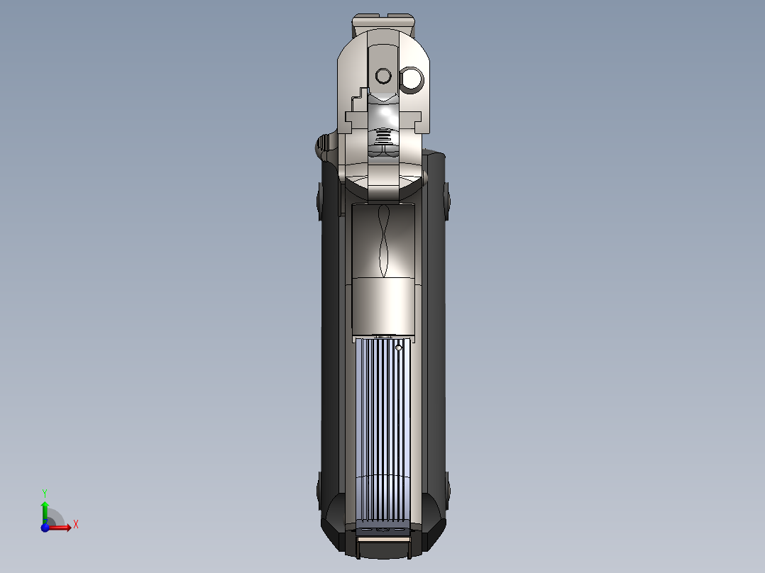 手枪左轮冲锋枪老式狙击步枪设计3D图纸gun-m1911-a1-all-parts SW STP前视图