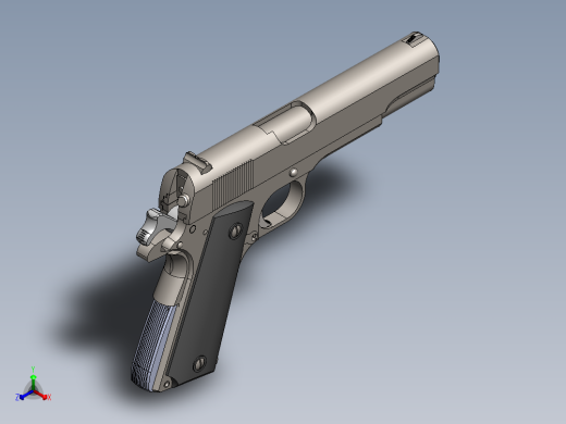 手枪左轮冲锋枪老式狙击步枪设计3D图纸gun-m1911-a1-all-parts SW STP正等轴测缩略图