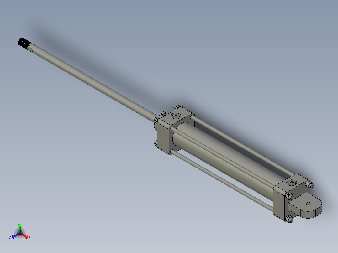 QGB系列标准气缸QGA32X150正等轴测图