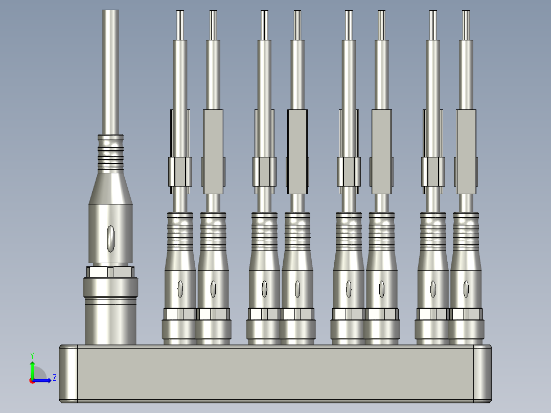凹凸板8PIN分线盒D8M8-3S-NPN-M12宝岩左视图