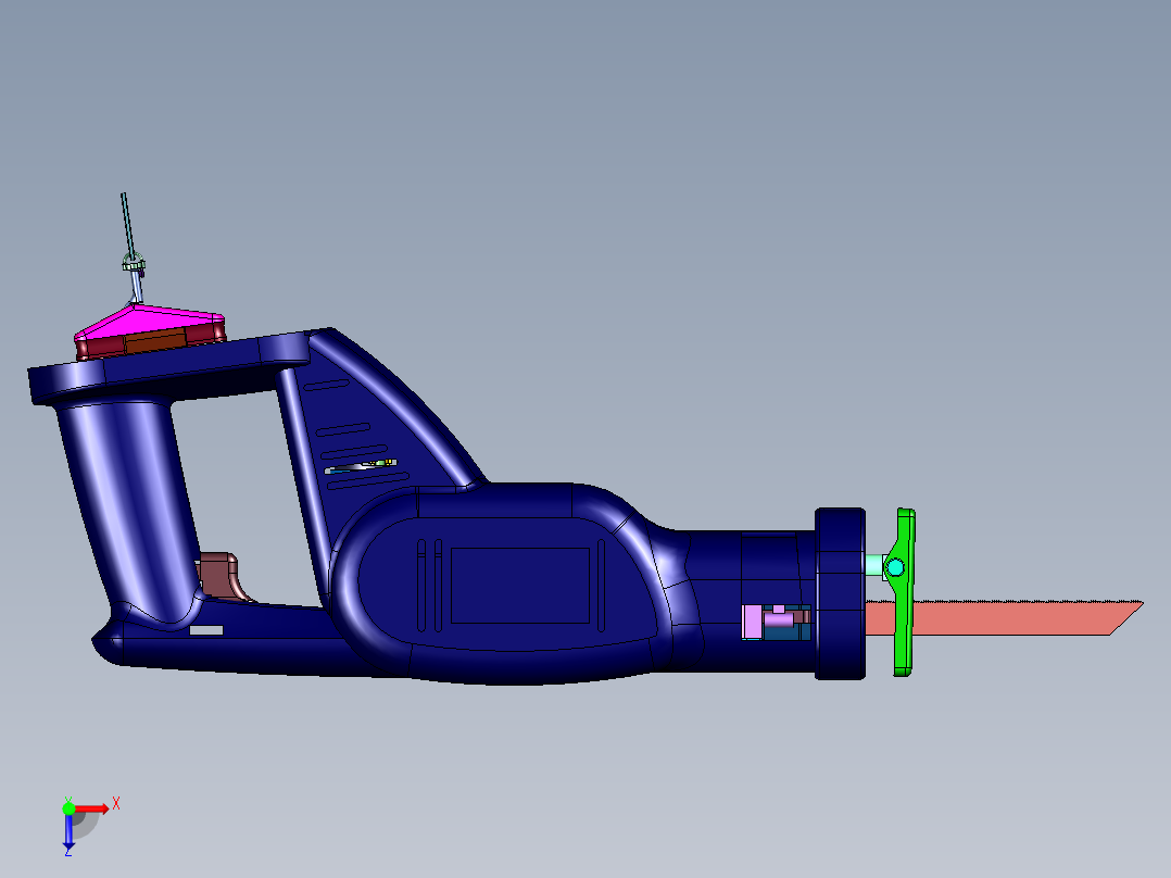 用于竹木板加工的往复锯俯视图