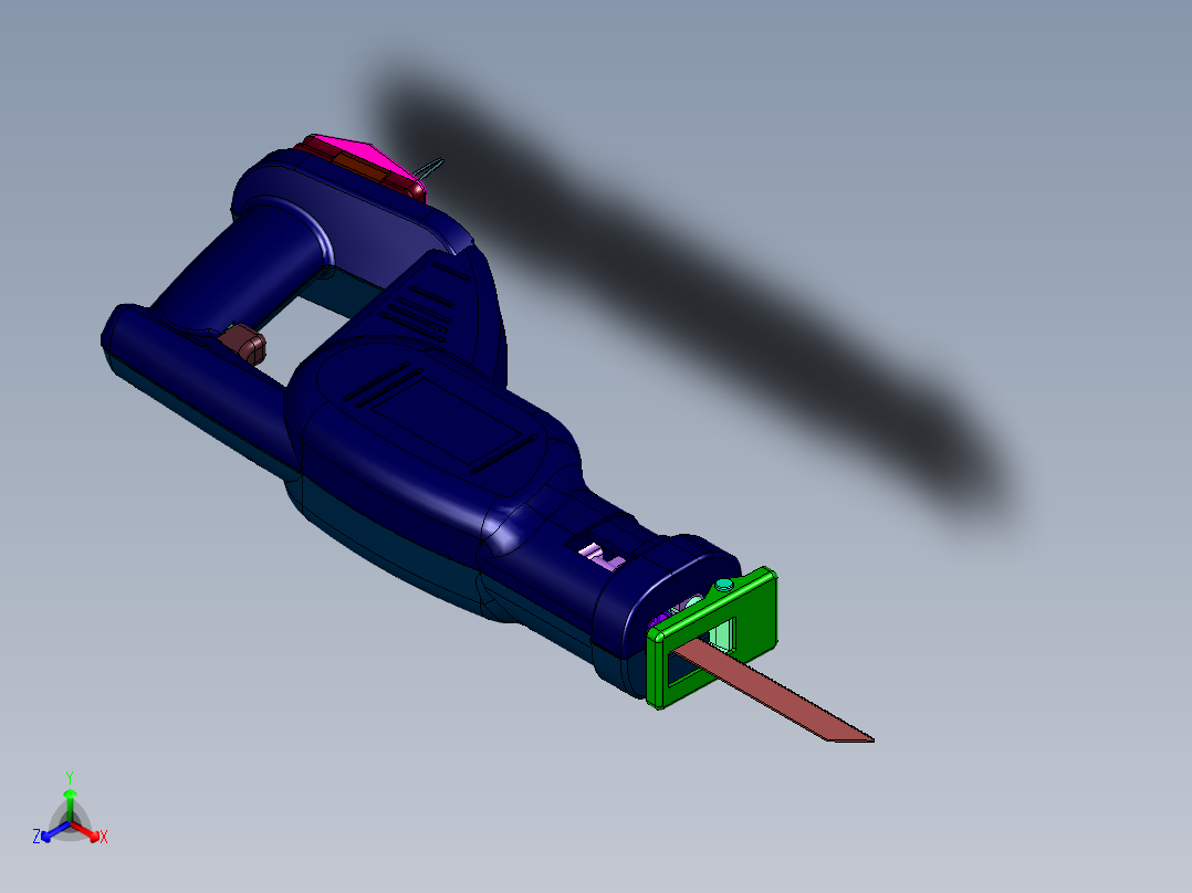 用于竹木板加工的往复锯正等轴测图