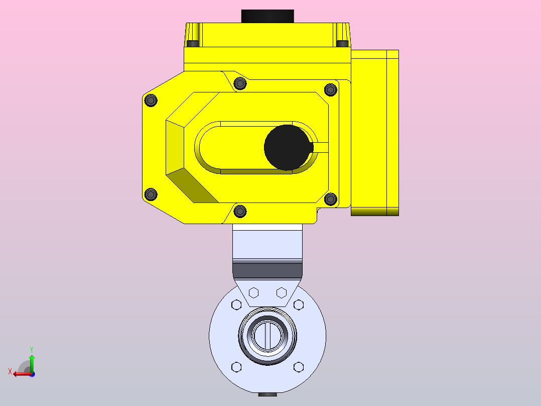 IDDX-02螺式电动蝶阀[IDDX-02-0.75s]右视图