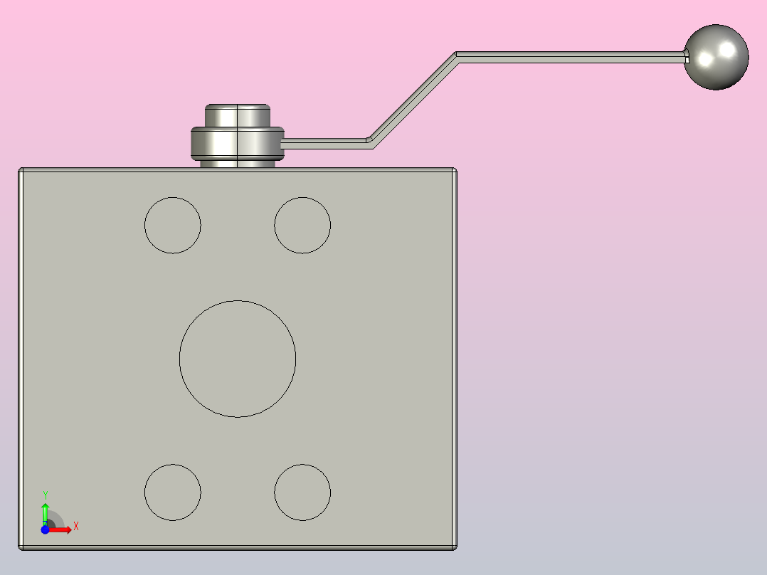 KH3K系列SAE法兰式三通球阀[25]前视图