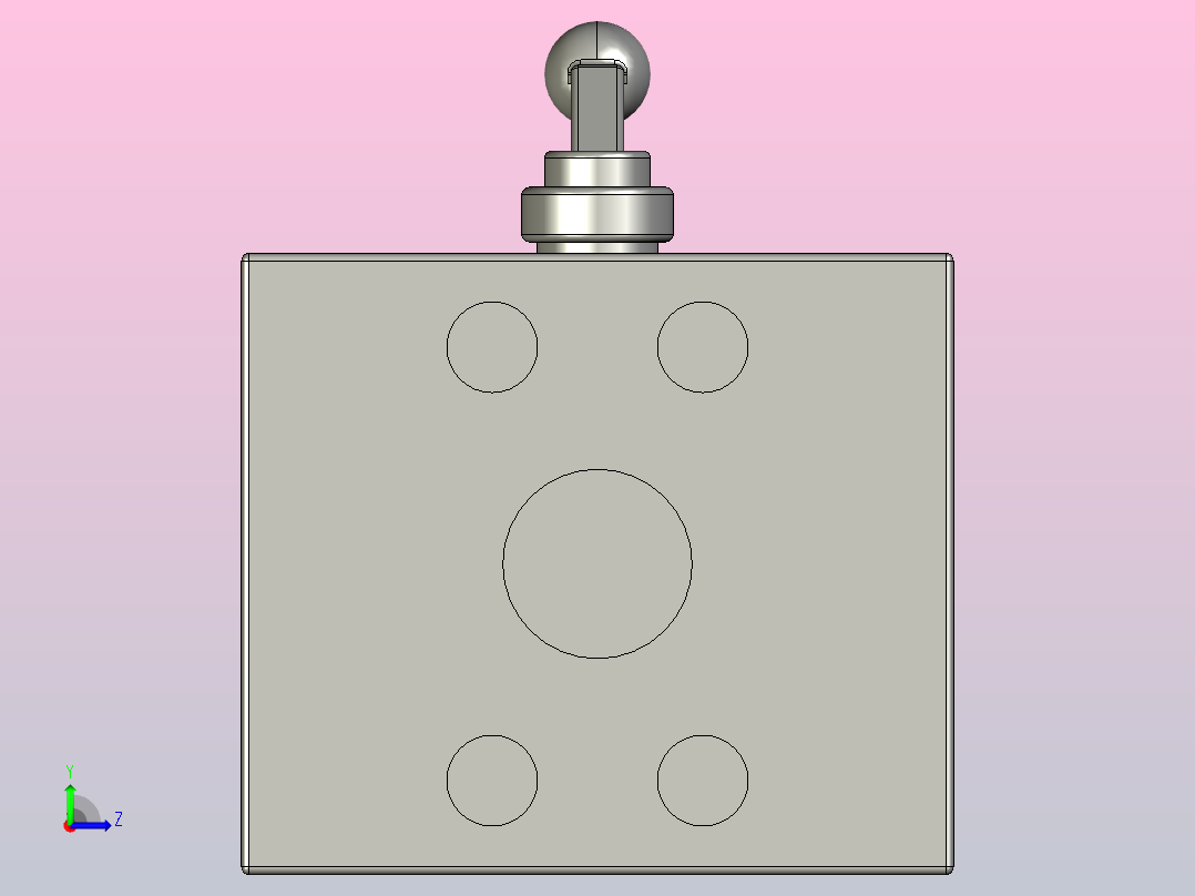 KH3K系列SAE法兰式三通球阀[25]左视图