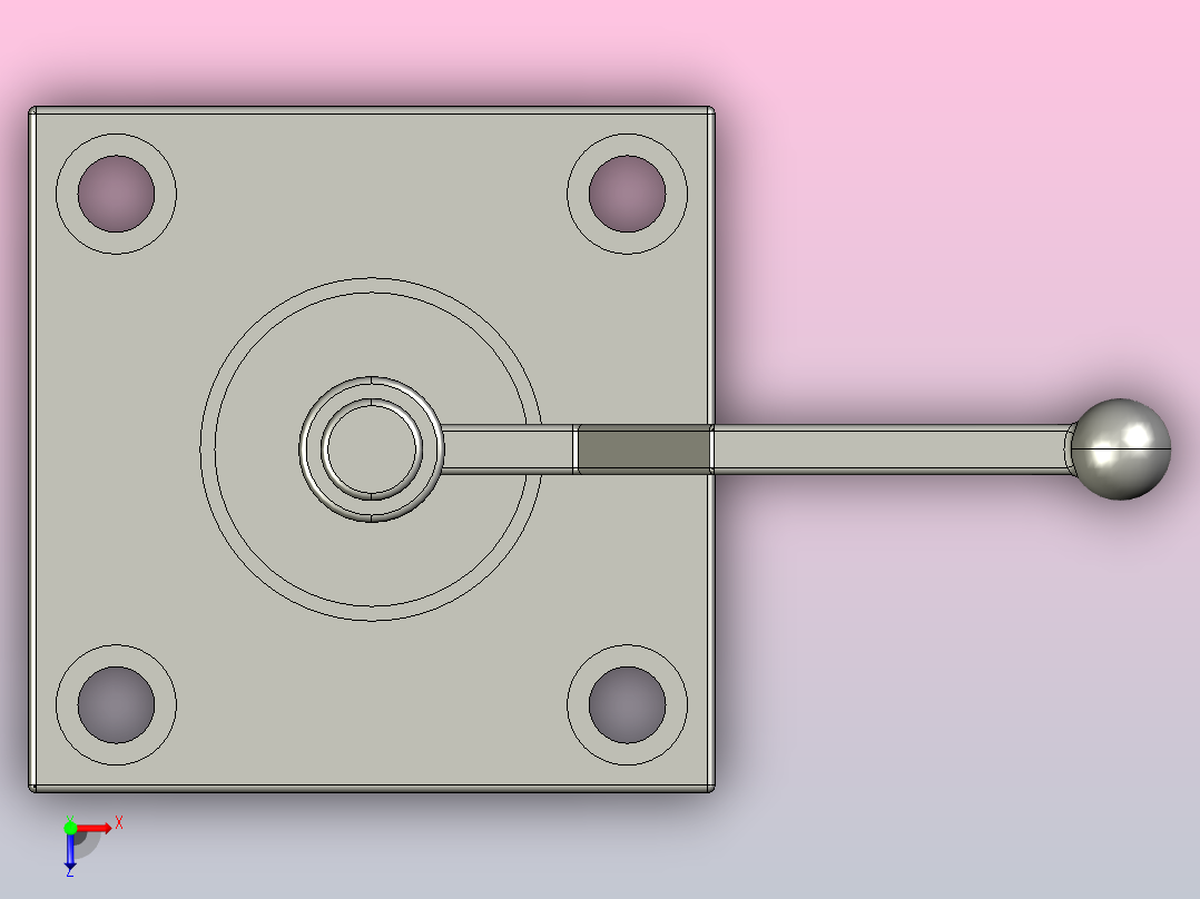 KH3K系列SAE法兰式三通球阀[25]俯视图
