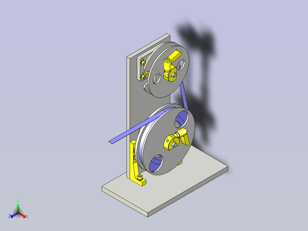 一款胶带卷绕式夹具3D图纸正等轴测图