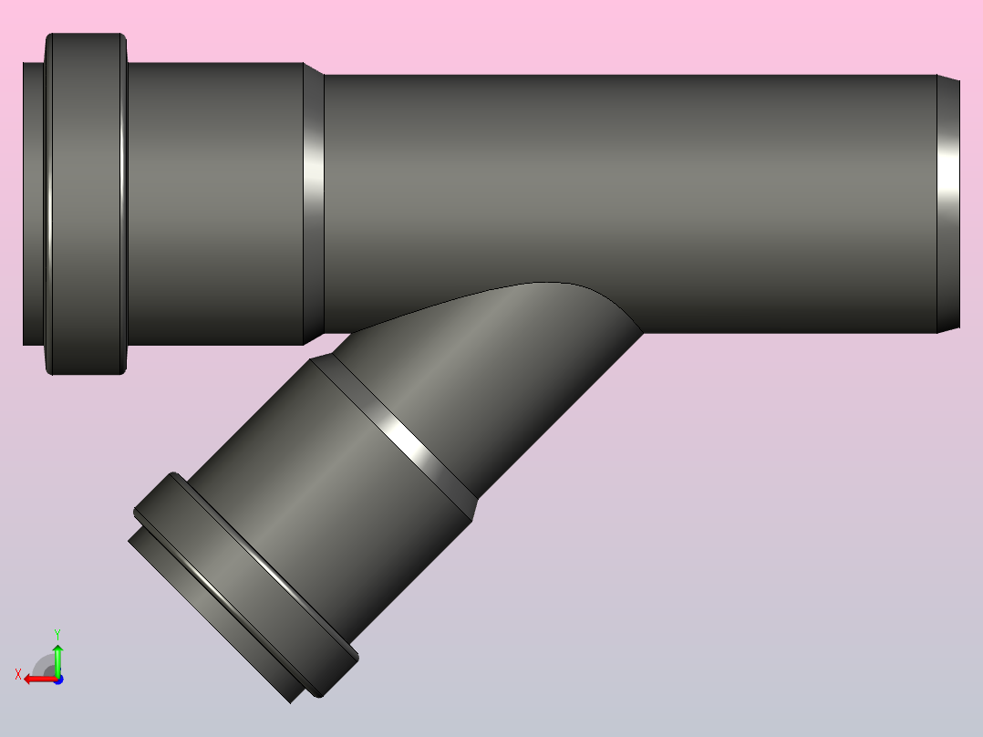 PVC-DN40-管道弯管后视图