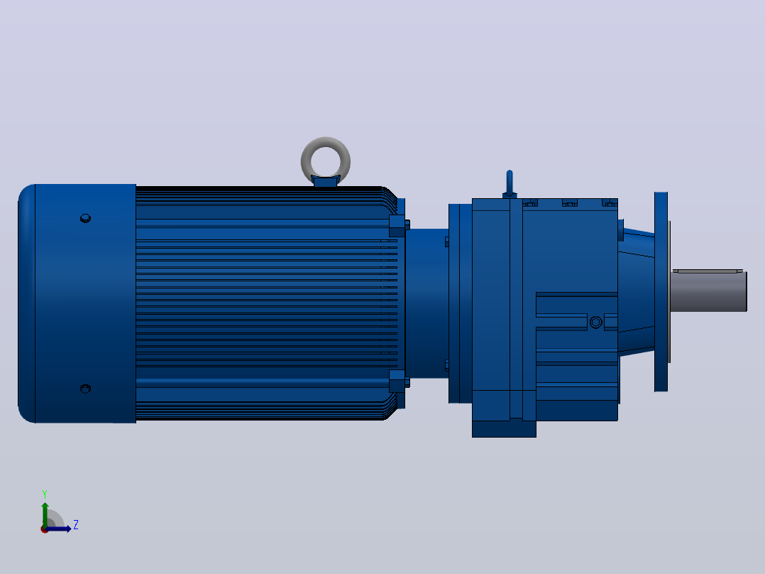 RF107法兰轴伸式安装斜齿轮减速机RF107-Y30-4P-200L-M1-0°-Φ350左视图