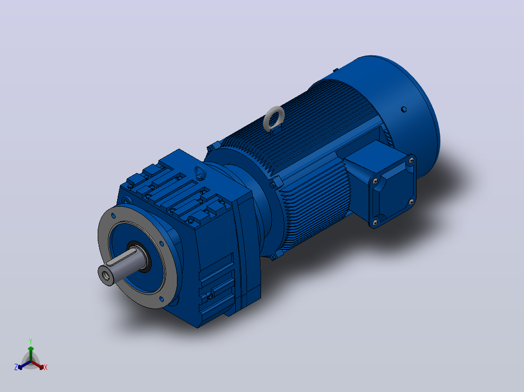 RF107法兰轴伸式安装斜齿轮减速机RF107-Y30-4P-200L-M1-0°-Φ350正等轴测图