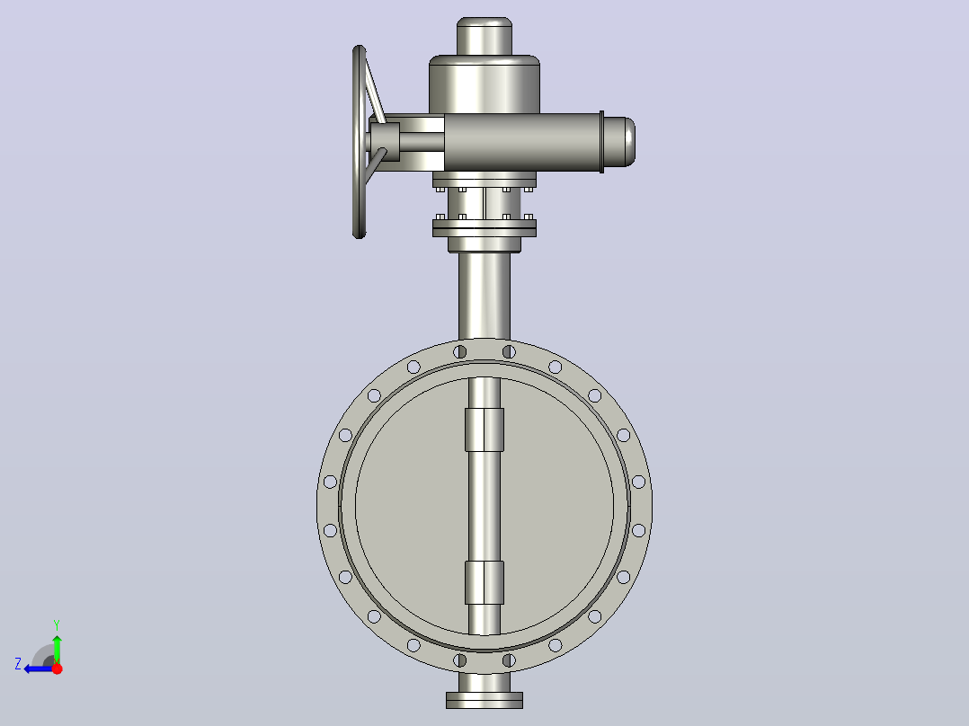 Dt943H(F)-10C.P.R.V-B[DN600]阀，截止阀，风阀，蝶阀右视图