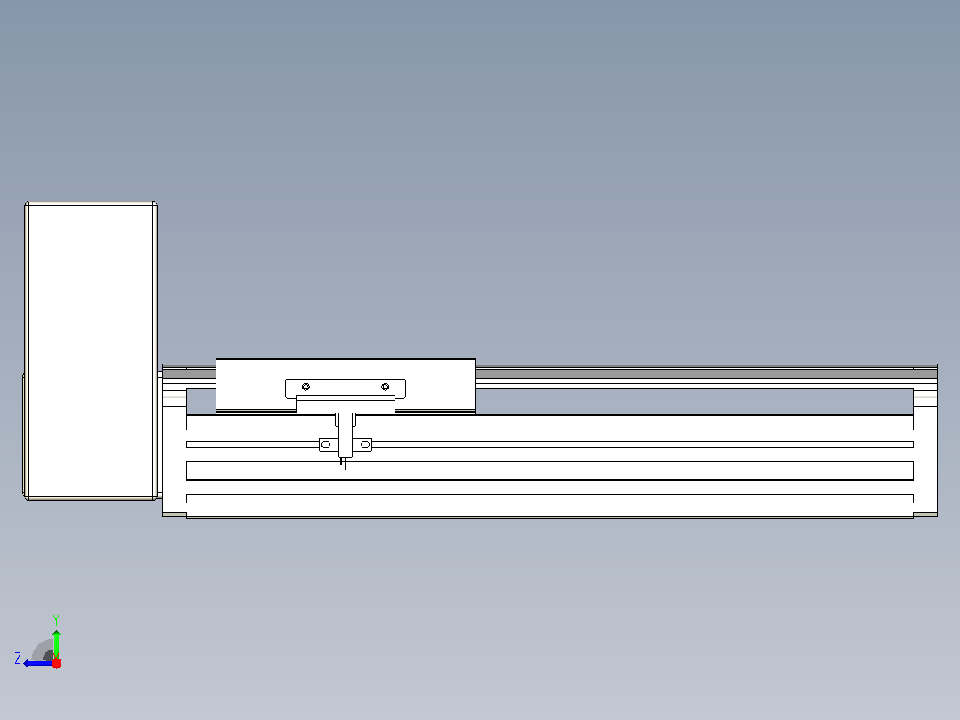 皮带直线轴半封闭可选导轨TPA-HNB-140D-120-L150-RU-C-P40-N3右视图