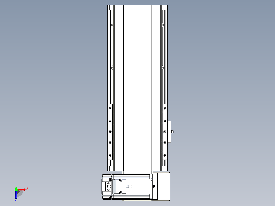 皮带直线轴半封闭可选导轨TPA-HNB-140D-120-L150-RU-C-P40-N3俯视图
