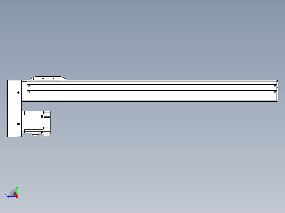 滚珠丝杠直线轴带导轨全封闭TPA-HCR-65S-1610C-L550-MP-Y-P20-N3右视图