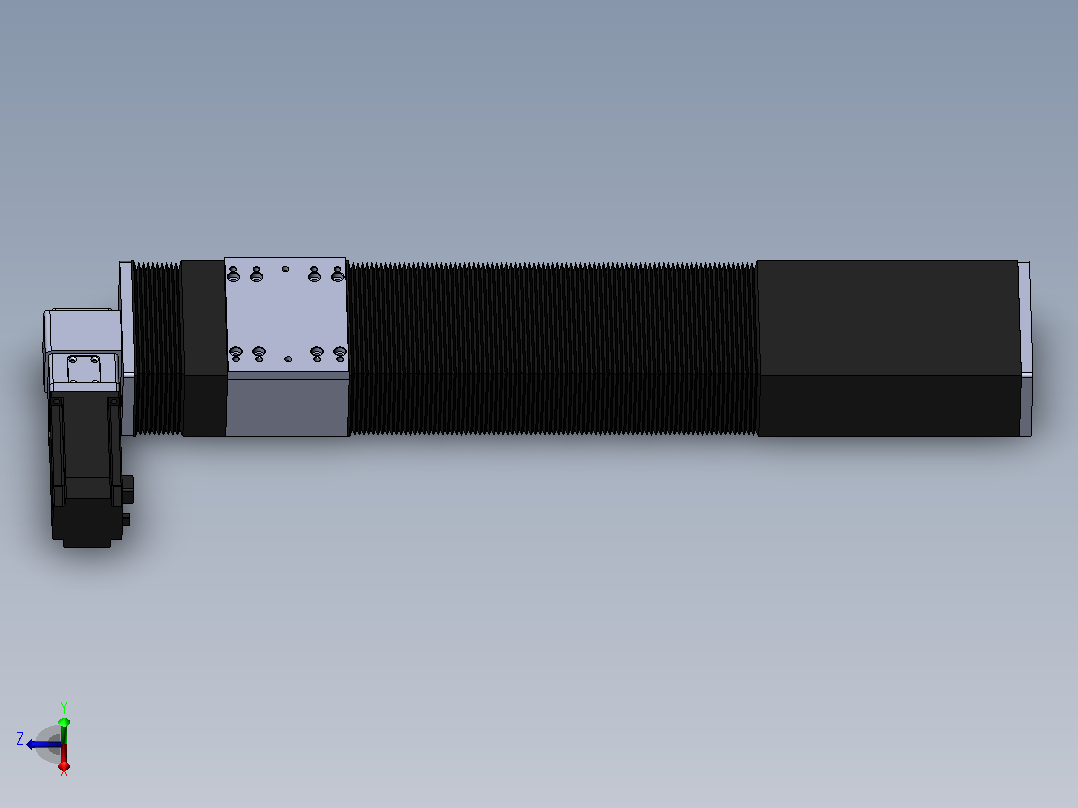 直线模组DMBF100-LTCR（左折直连带电机座）[DMBF100-L45S500-DT400-A2U-LTCR]主视图