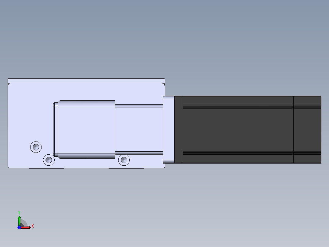 直线模组DMBF100-LTCR（左折直连带电机座）[DMBF100-L45S500-DT400-A2U-LTCR]前视图