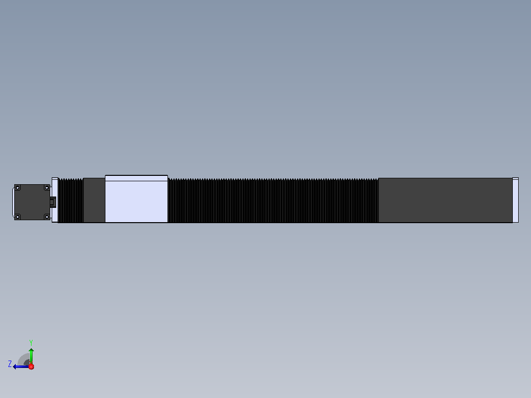 直线模组DMBF100-LTCR（左折直连带电机座）[DMBF100-L45S500-DT400-A2U-LTCR]右视图