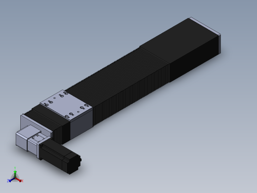 直线模组DMBF100-LTCR（左折直连带电机座）[DMBF100-L45S500-DT400-A2U-LTCR]正等轴测缩略图