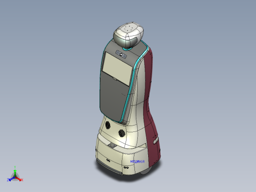 室内移动AGV服务咨询机器人proe