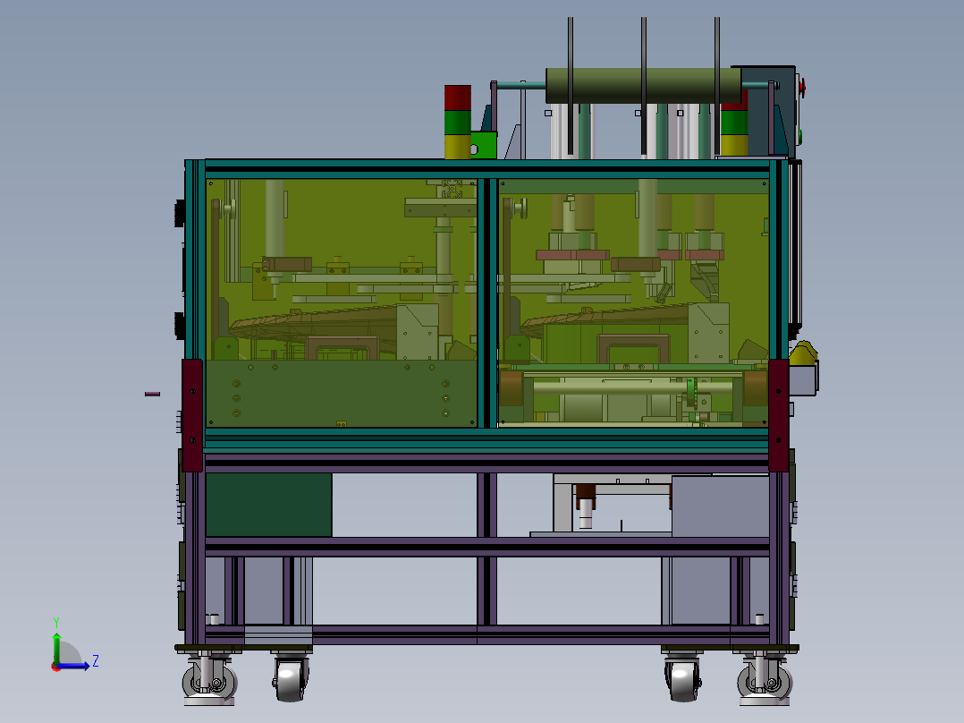 合资品牌汽车尾翼组装线（sw16可编辑+工程图+bom）左视图