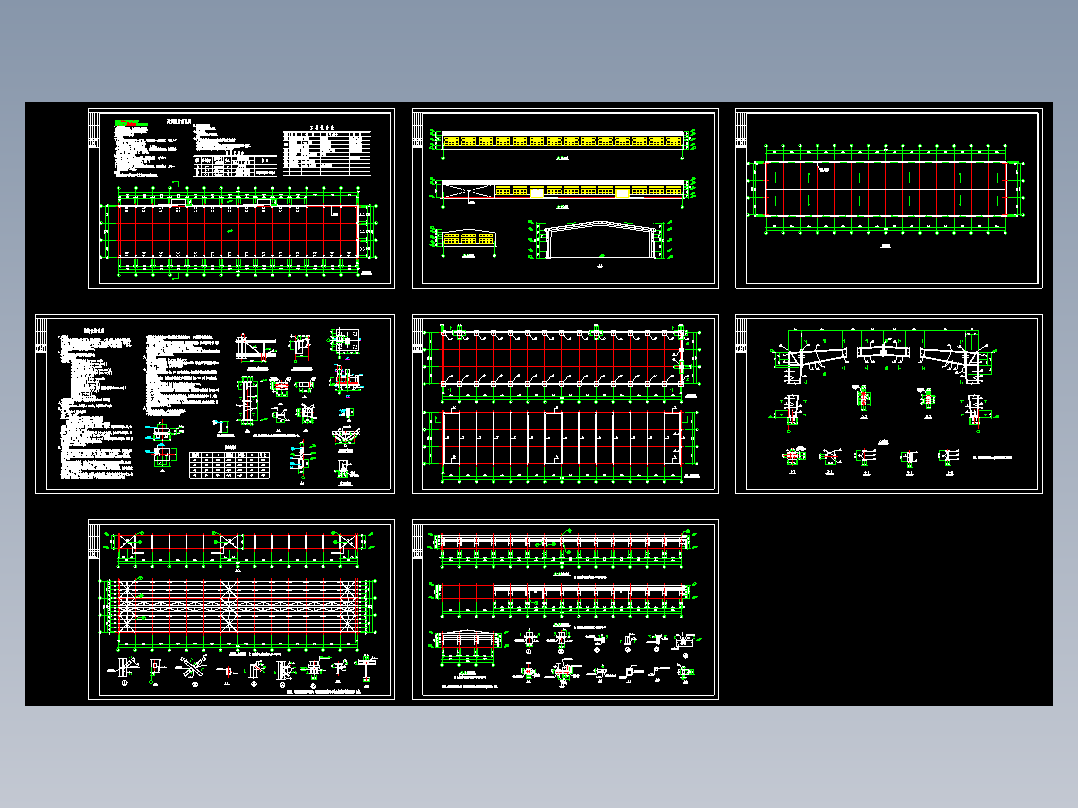 单层钢结构厂房建筑结构全套图纸免费下载