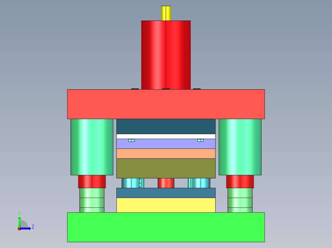侧滑板精冲模左视图