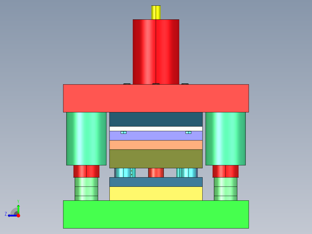 侧滑板精冲模右视图
