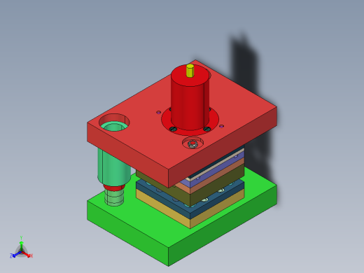 侧滑板精冲模正等轴测缩略图