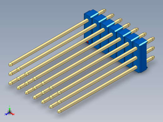 彩色公头100mil（2.54mm）系列-DS1021_blue_3x07p_100mil_Type43_rev1.0