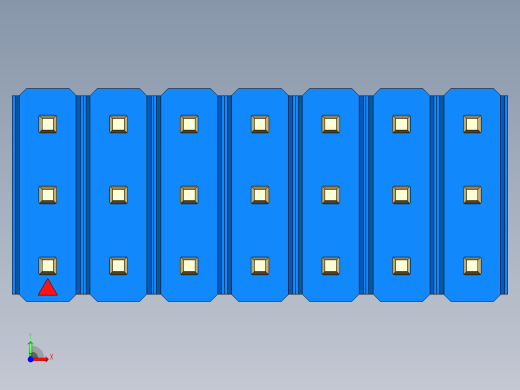 彩色公头100mil（2.54mm）系列-DS1021_blue_3x07p_100mil_Type43_rev1.0前视缩略图
