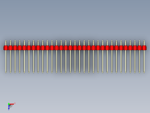 彩色公头100mil（2.54mm）系列-DS1021_red_1x31p_100mil_Type5_rev1.0俯视缩略图