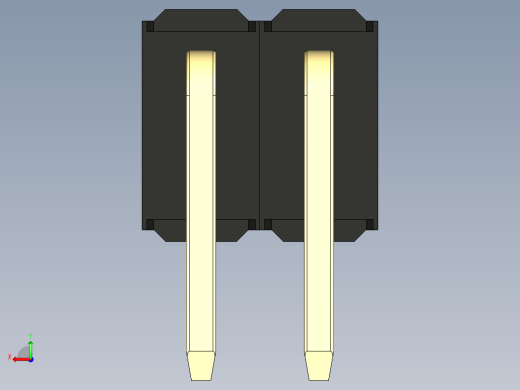彩色公排针 100mil 2.54mm 系列-DS1022_black_2x02p_100mil_TypeD_rev1.0后视缩略图
