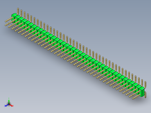 彩色公排针 100mil 2.54mm 系列-DS1022_green_80p_100mil_TypeSMT_rev1.0