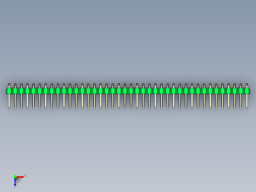 彩色公排针 100mil 2.54mm 系列-DS1022_green_80p_100mil_TypeSMT_rev1.0俯视缩略图
