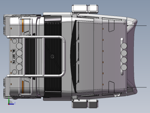 10.挂车-车头 3d模型图纸左视缩略图