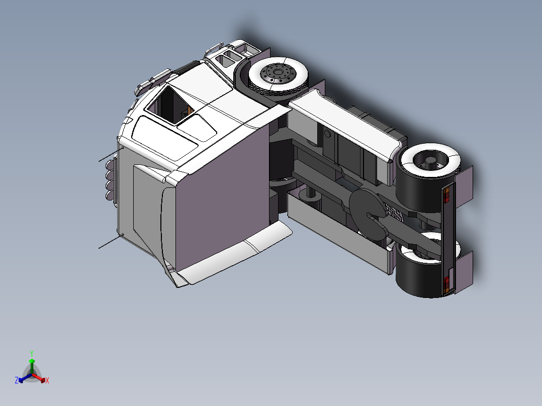 10.挂车-车头 3d模型图纸正等轴测图